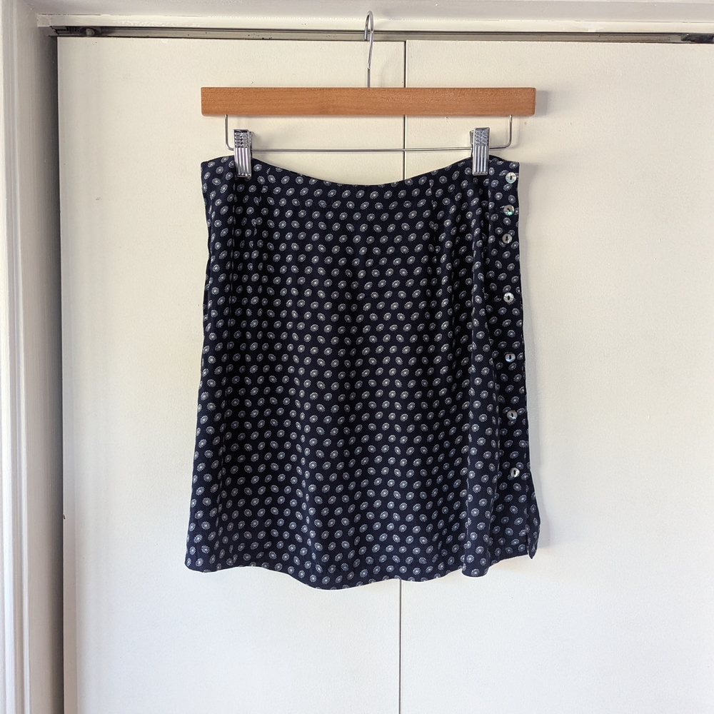Merona Dark Blue Mini Skirt with White Pattern